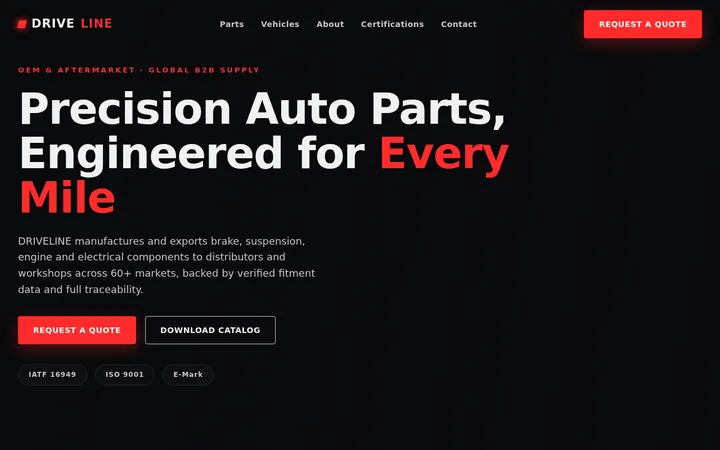 DRIVELINE — 汽车零部件与配件制造出口商官网